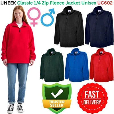 UNEEK UC602 Ladies & Unisex 1/4 Zip Fleece Jacket | Winter Warm Layer | Women’s - Image 1 of 4