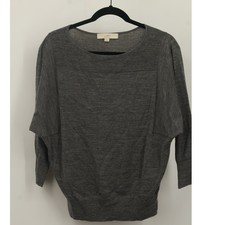 Ann Taylor Loft Women's Pullover Wool Blend Sweater Dolman Sleeve Size S Gray