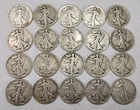90% Silver Walking Liberty Half Dollars - Roll of 20 - $10 Face Value 1920-1947