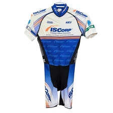 Louis Garneau Cycling Suit White/Blue Performance Fit Style Vintage Mens Size M