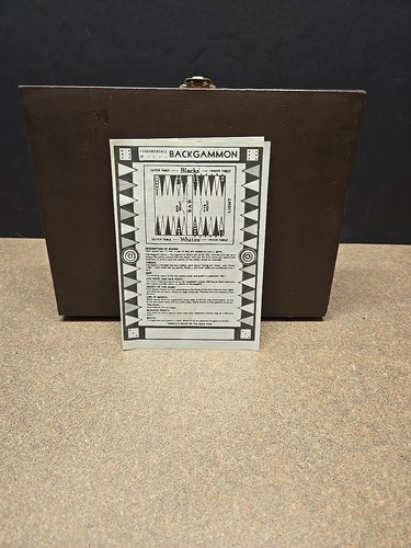 Vintage Travel Small Backgammon Magnetic Set Brown Case Missing One White Piece - Picture 7 of 7