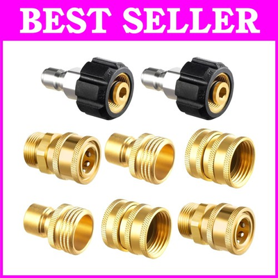 #ad #ad Brass Quick Connect Fittings Set for Pressure Washer 8 Pack $62.99