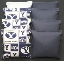 BYU BRIGHAM YOUNG COUGARS 8 CORNHOLE BEAN BAGS BAGGO TOSS GAME Quality Handmade 
