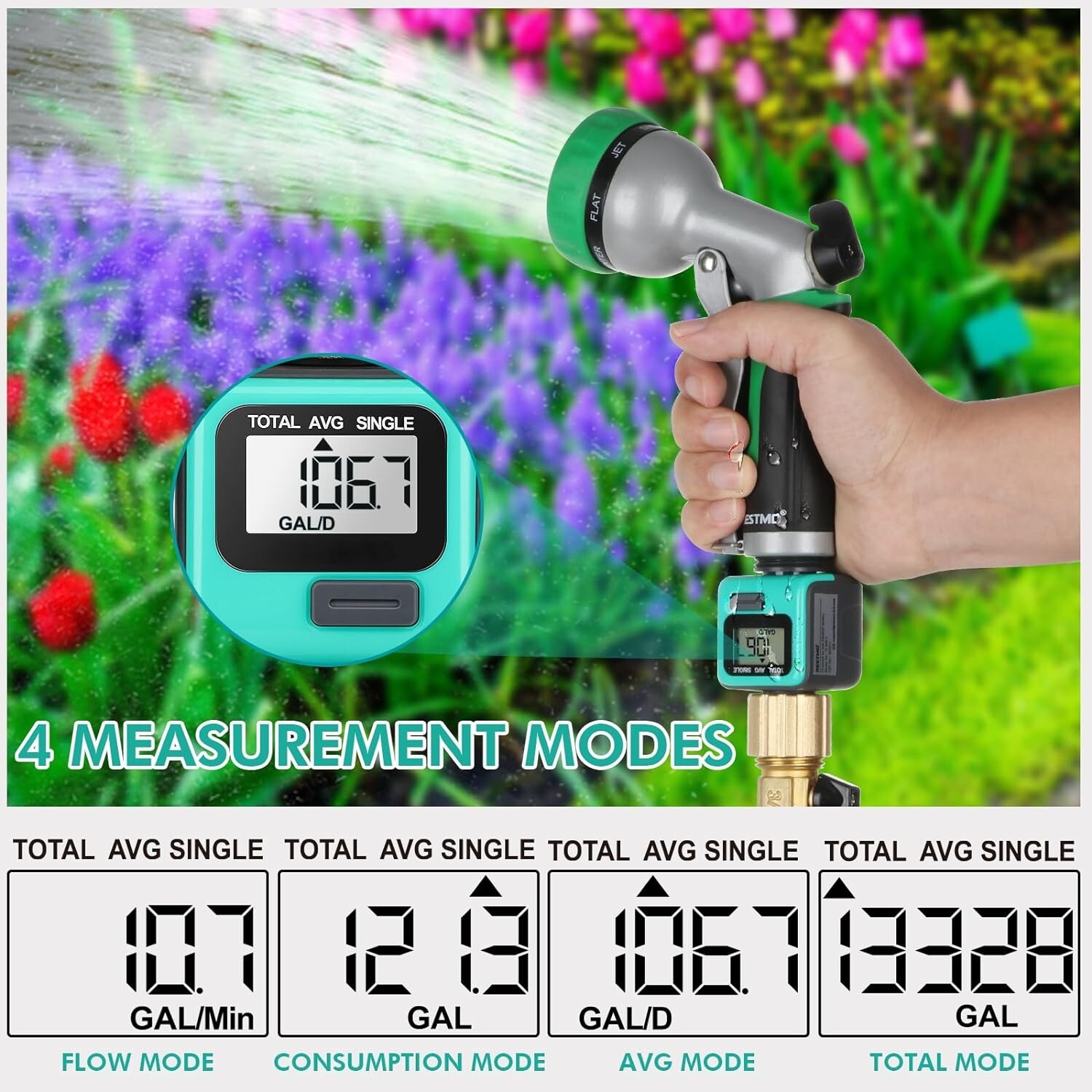 LCD Display Water Flow Meter with Brass Thread for Accurate Water Usage