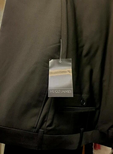 HUGO JAMES HAZAN BLACK SUIT trousers 42"44"46"48"50"52"54"56"58"60"62"64"66"