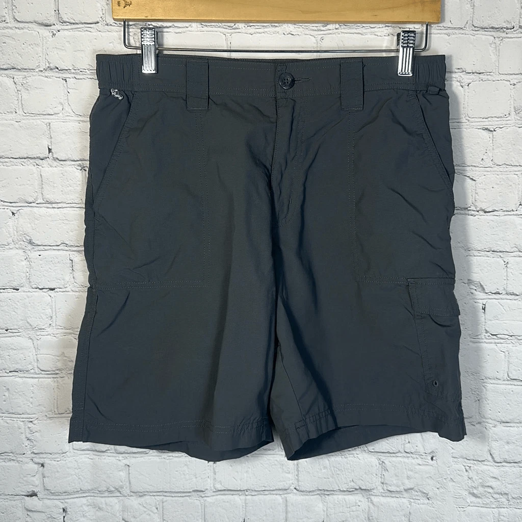 Columbia Shorts Mens Gray PFG Fishing Shorts Cargo Multipocket size 32 XM0694