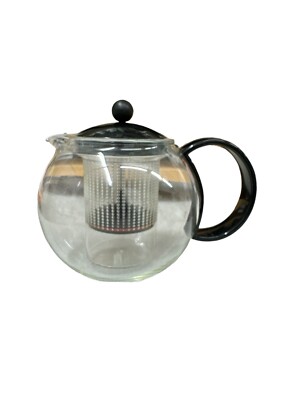 BODUM Clear Glass Press Tea Pot w/Plastic Handle, 4 Cup, Used, Good Condition
