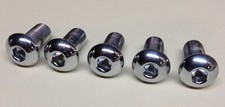 5 CHROME BUTTON HEAD BOLTS 5/16"-18 x 1" - grade 8 steel