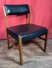 Foster & Sons Alfred Cox Teak & Black Vinyl Dining Chair Retro Mid Century VTG