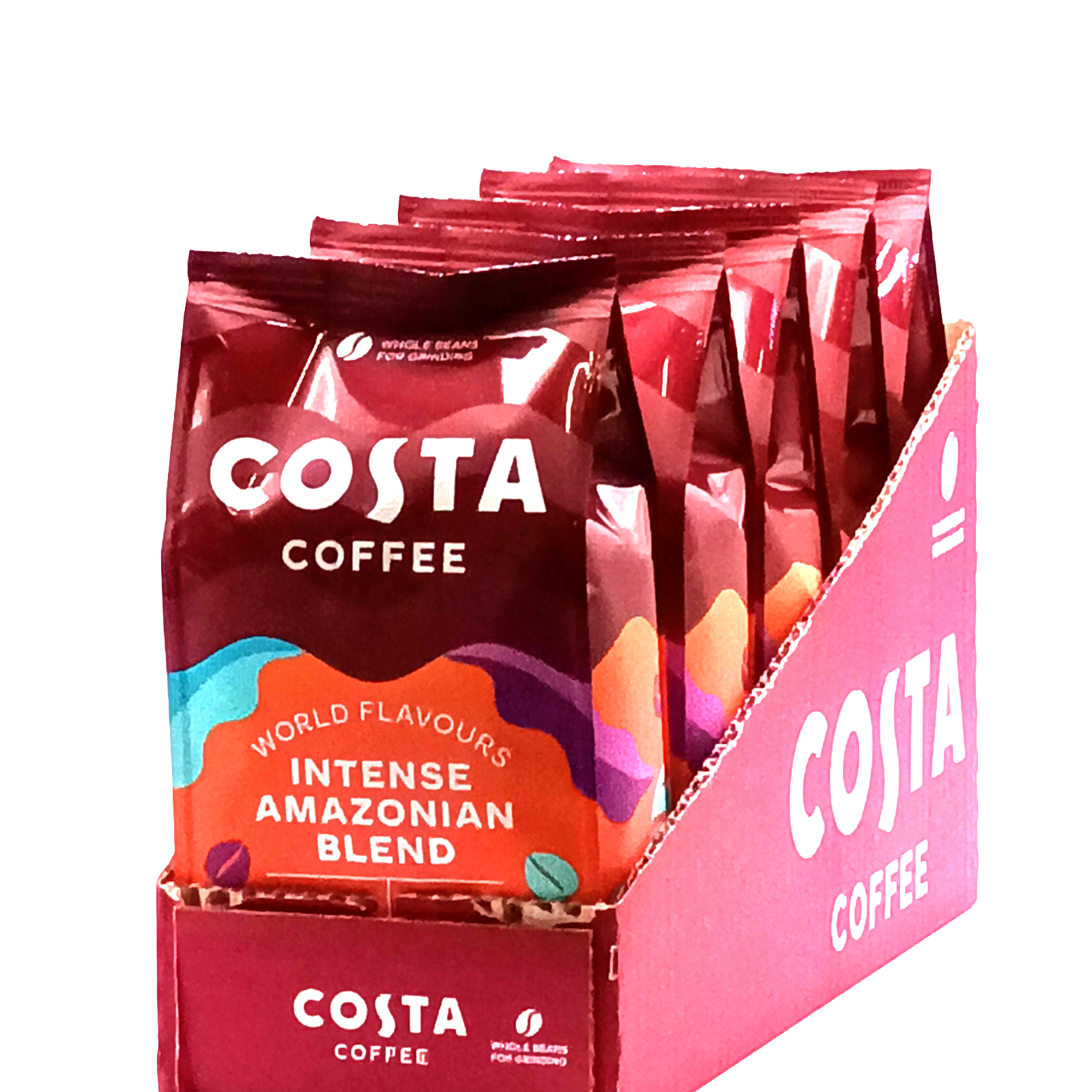Costa Dark Beans Coffee - Dark Amazonian Blend, 5 x 200g