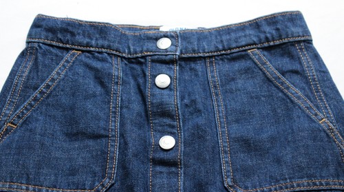 Old Navy Girl's Button Front High-Waisted Jean Skirt EJ2 Medium Wash Large NWT - Picture 2 of 3