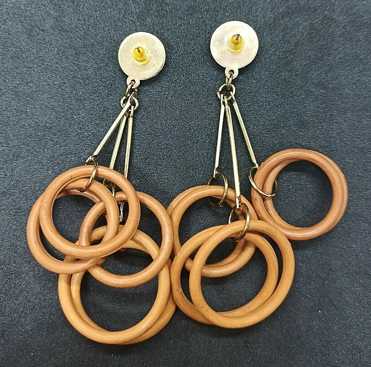 Cluster Earrings 80s Statement Hoops Chandelier A… - image 11