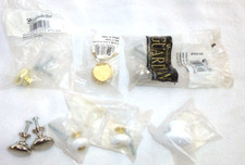 Zestaw 8 różnych okrągłych szuflad Złoty srebrny odcień Biały guzik Amerock Alison