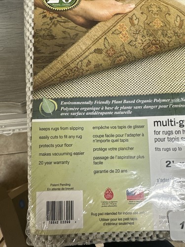Organic Polymer Non Slip Rug Cushion Multi Grip 2' X 4' Rugs Hard Floors USA New - Picture 2 of 10