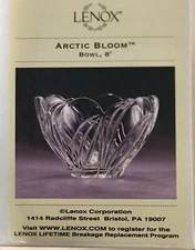 Lenox Lead Crystal 8" Bowl 'ARCTIC BLOOM' NIB 