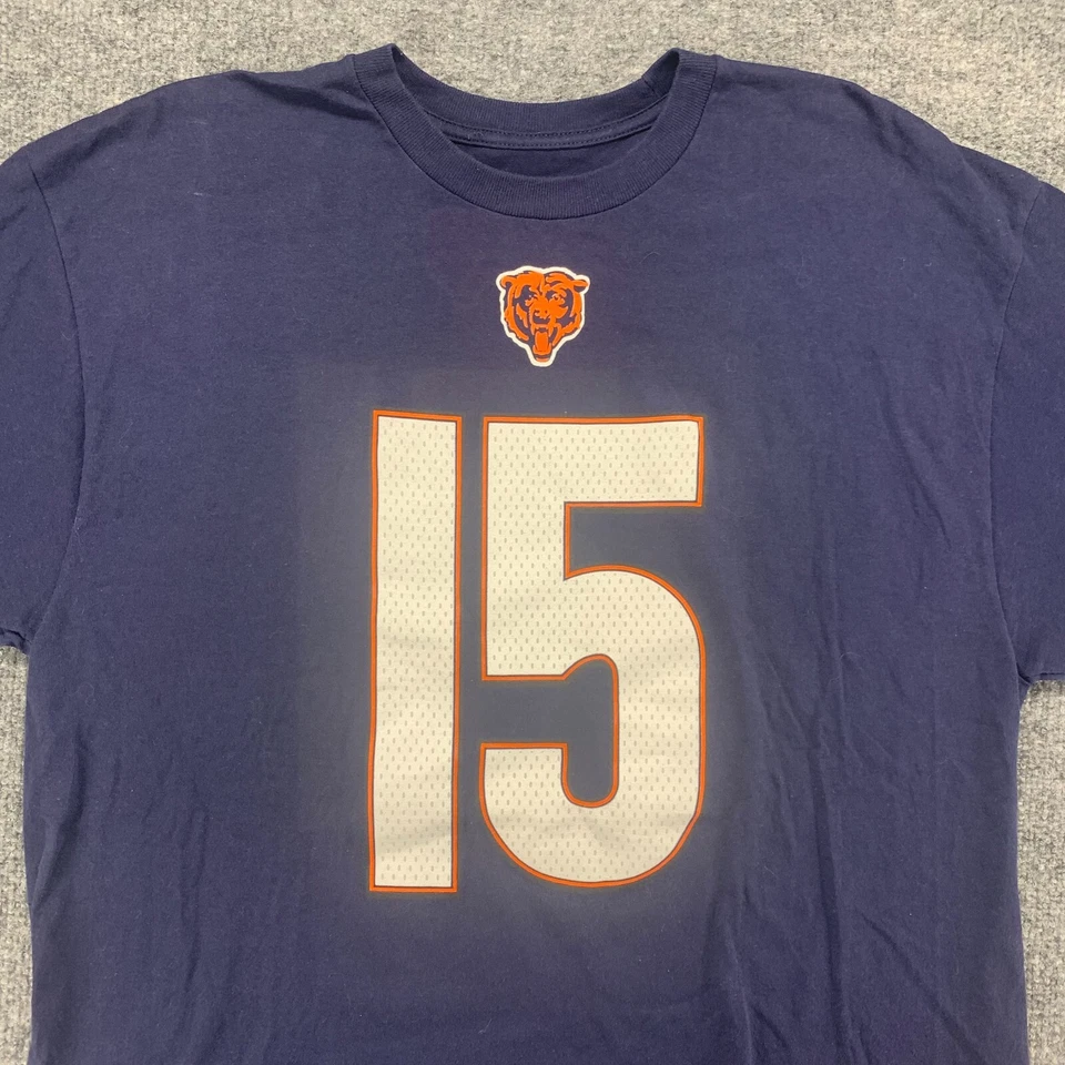 Camisa masculina Chicago Bears Brandon Marshall XL azul majestosa 15 logotipo time de futebol - Imagem 3 de 4