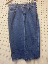 Tommy Hilfiger Maxi Denim Jean Long Skirt High waist Rise Y2K Vintage Sz 8
