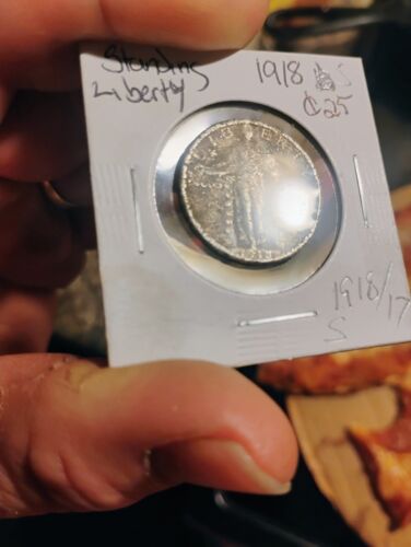 1918/17 S Quarter Standing Liberty Enviromental Damage - Picture 3 of 15