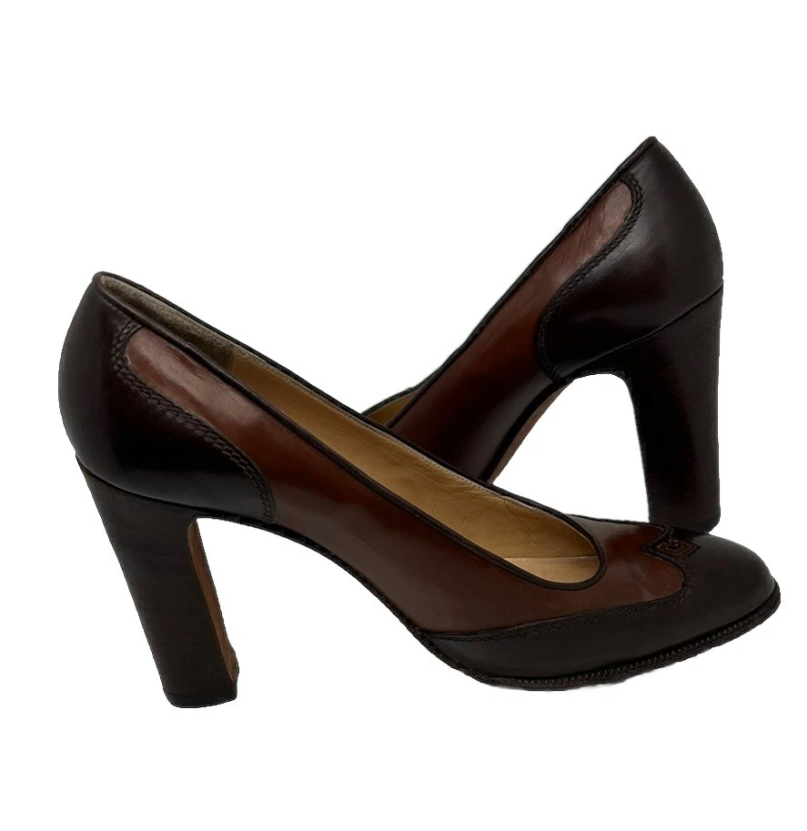 Escarpin à talons Gucci vintage classique années 80, marron, taille 34