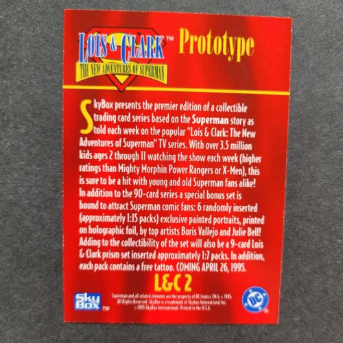 Tarjeta prototipo promocional LOIS & CLARK #L&C2 New Adventures of Superman 1995 Skybox - Imagen 2 de 2