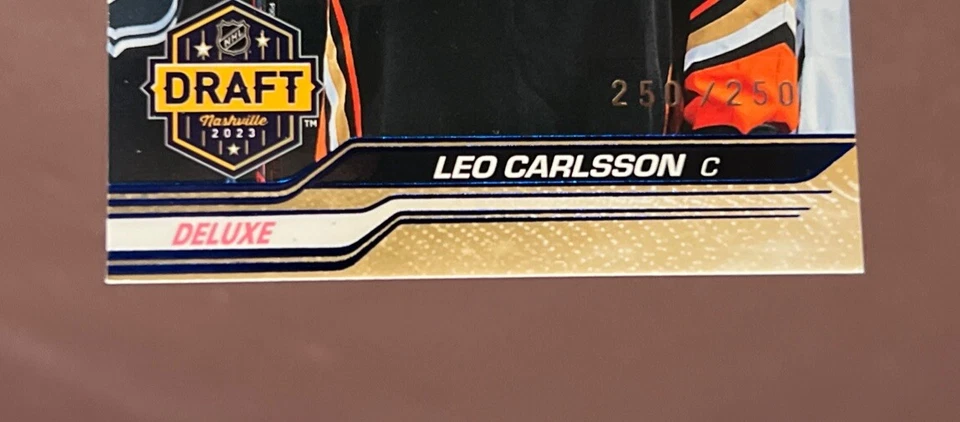 2023-24 UD Extended LEO CARLSSON *First Round Rookies RC* Deluxe #250/250 🔥 - Image 2 of 4