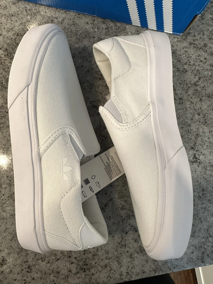 Size 5.5 Unisex adidas Court Rallye Slip Core White FREE SHIPPING