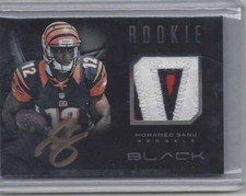 MOHAMED SANU 2012 PANINI BLACK RPA 3 CLR ROOKIE PATCH ON CARD AUTO RC #D 225/349