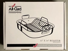 All-Clad Roaster With Rack Stainless Steel Dishwasher Safe Small 11x14 New Offer