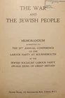 Booklet Jewish WWII 1940 THE WAR AND THE PEOPLE London Zionist Party Nazi Poland