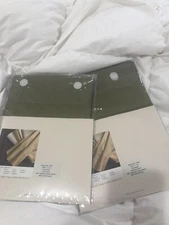 $320 De Medici Italy NWT 2pc Pillowcases 600TC Cotton Sateen Oliva