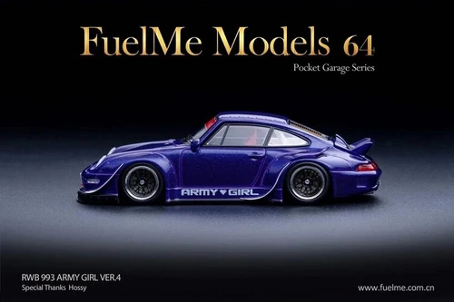 Fuelme Fumei 1:64 993 RWB army girl resin limited edition car model wide body - Foto 15 di 15