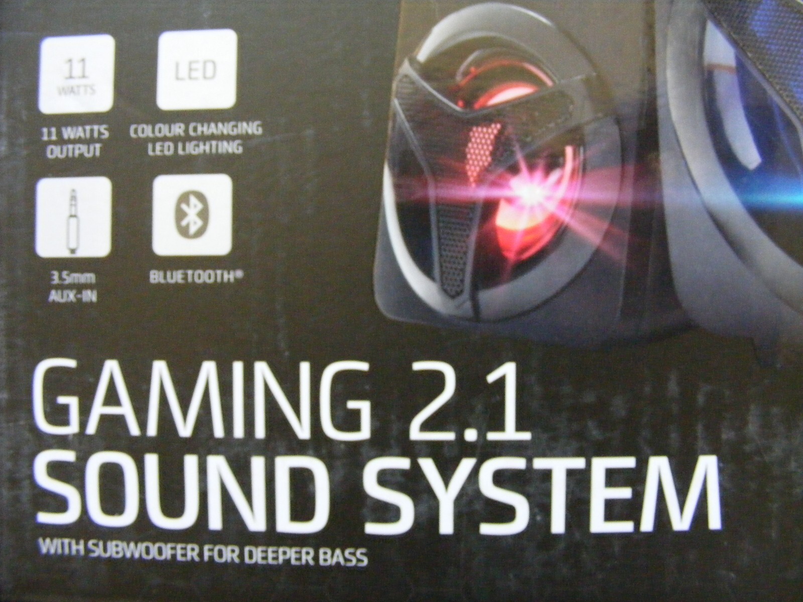 Goodmans Gaming 2.1 Sound System Subwoofer LED Lights NEW eBay