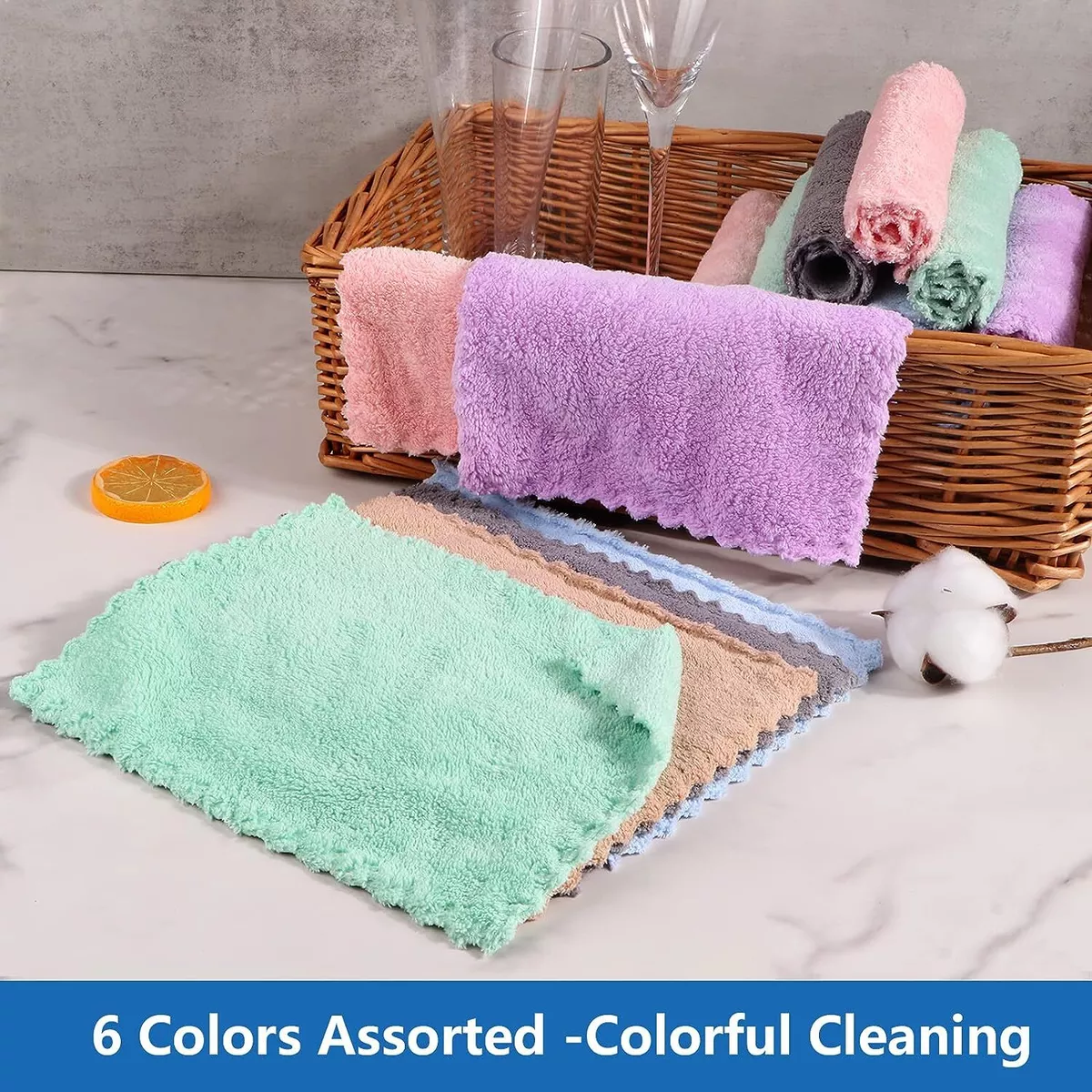 Cotton Dish Cloths, 1-Pack Super Soft Absorbent Dish Rags Washing