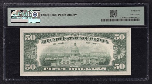 FR. 2120-J* 1981 $50 *STAR* FRN KANSAS CITY, MO PMG GEM UNCIRCULATED-65EPQ (D) - Picture 2 of 2
