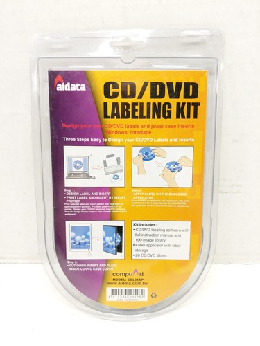 Aidata CD/DVD Labeling Kit Design Your Own CD/DVD - NEW SEALED - Picture 2 of 2