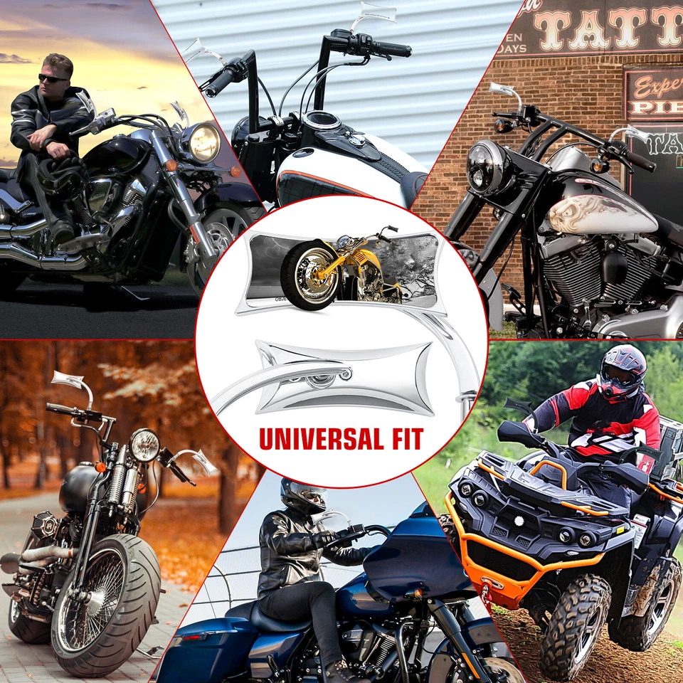 Espejos retrovisores cromados para motocicleta Big Dog American IronHorse Texas Chopper Foto 4 de 4