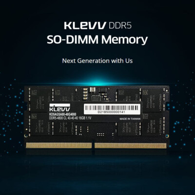 KLEVV DDR5 32GB (2x16GB) 5600MHz CL46 A-DIE 1.1V SODIMM Laptop Ram