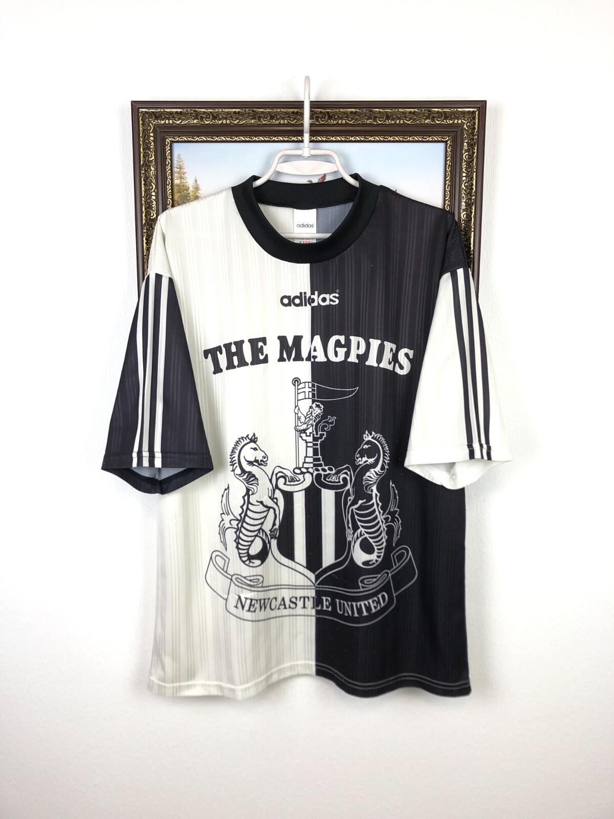 Vintage 90's Adidas Newcastle United Football Shirt Train Soccer Jersey Size M