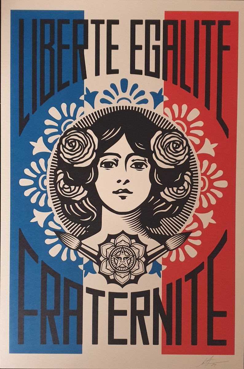 Shepard Fairey (OBEY) - Liberté Egalité Fraternité - SIGNED Open
