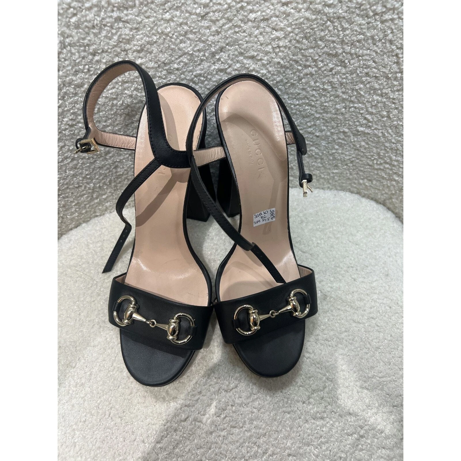 Gucci talons en cuir noir Horsebit   Taille 37,5 