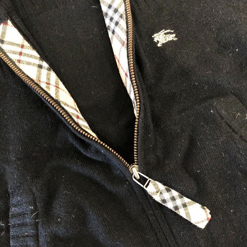 Burberry Blue Label Knit Cardigan black cashmere Nova Check Authentic Women's - Picture 7 of 20
