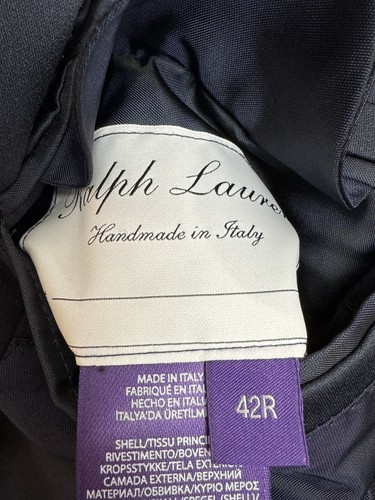 Blazer Ralph Lauren Etiqueta Púrpura Kent Shantung Seda Chal Cuello Talla 42 R #239 - Imagen 10 de 14