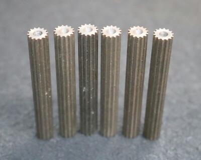 6x Steel Gear Shaft S2M-14 Profile: S2M - 14 Tooth Total Length Serrated 60mm