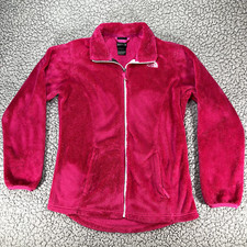 North Face Jacket Girls XL Full Zip Fuzzy Fleece Hot Barbie Pink 17"x25"
