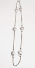 Brand New Designer Michael Dawkins 36" Sterling Silver Faceted Beaded Necklace