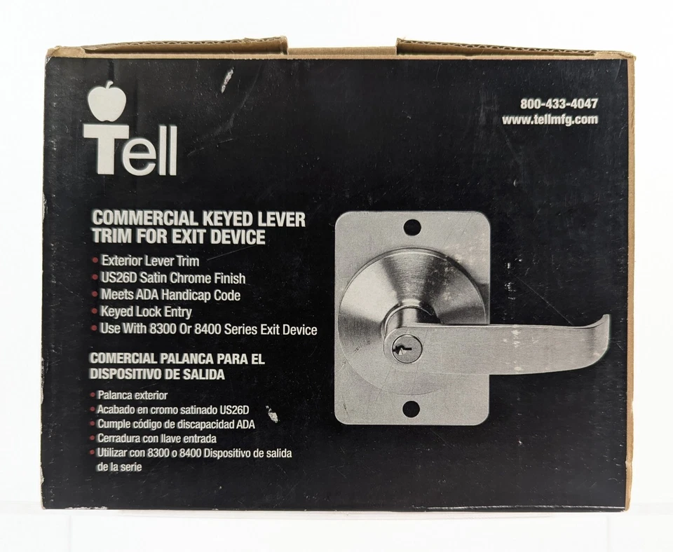 Borde de palanca de entrada TELL CTL881 serie 8000 cromo satinado cumple con el código ADA para discapacitados Foto 4 de 4