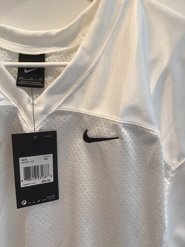 Nike Football Jersey Boys 2XL White Stock Vapor Mesh Varsity Practice 908739-100 - Picture 6 of 7