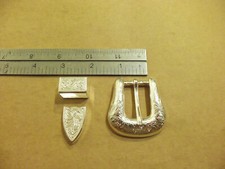 3/4" Silver Plated Western Floral Buckle Set