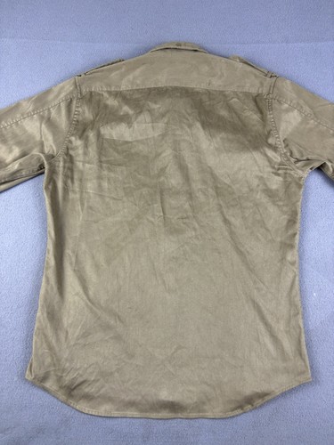 Gostar De Fuga Shirt Mens Size 48 Brown Button Up Shoulder Strap Designer Italy - Foto 5 di 10