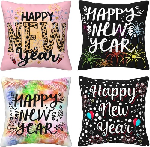 Winter Holiday Farmhouse Cushion Case - Set of 4 - 8x8 Inch Throw Pillow Covers - Picture 3 of 9